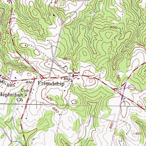 Topographic Map of Oconee County Rural Fire Department Friendship, SC