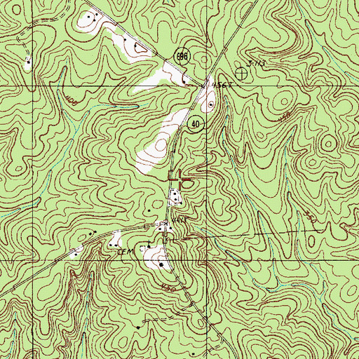 Topographic Map of Kershaw County Fire Station Baron DeKalb, SC