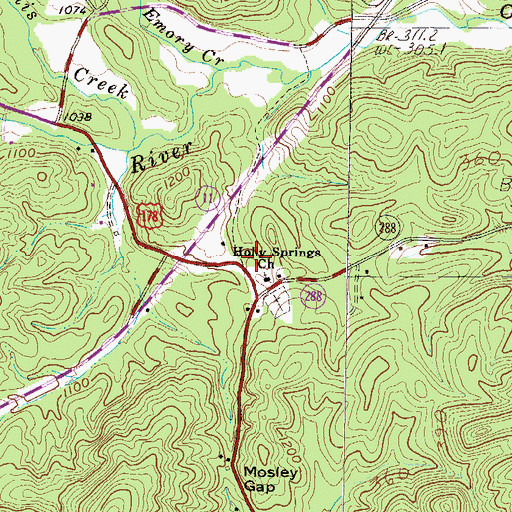 Topographic Map of Holly Springs Fire Department, SC
