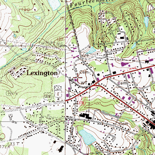 Topographic Map of Lexington County Fire Service Lexington, SC