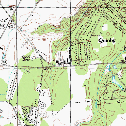 Topographic Map of Windy Hill Fire Department Station 2, SC