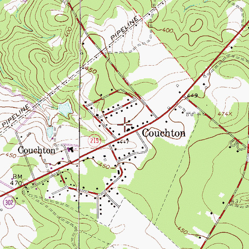Topographic Map of Couchton Fire Rescue, SC