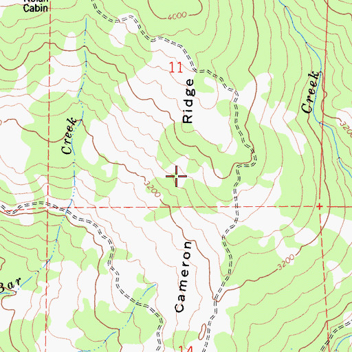 Topographic Map of Cameron Ridge, CA