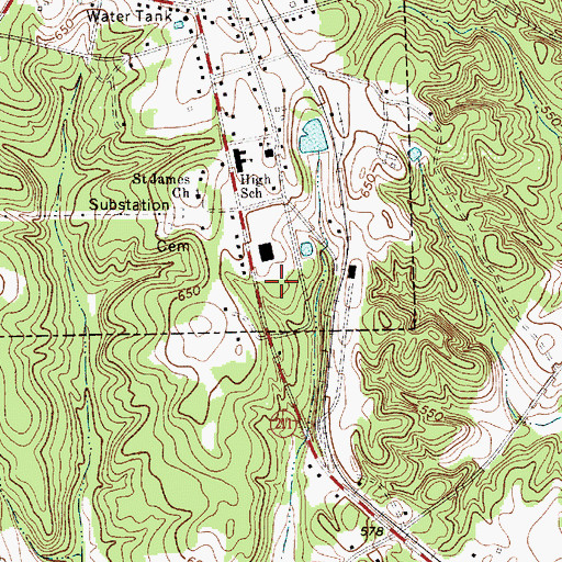 Topographic Map of Hickory Grove Fire Department, SC