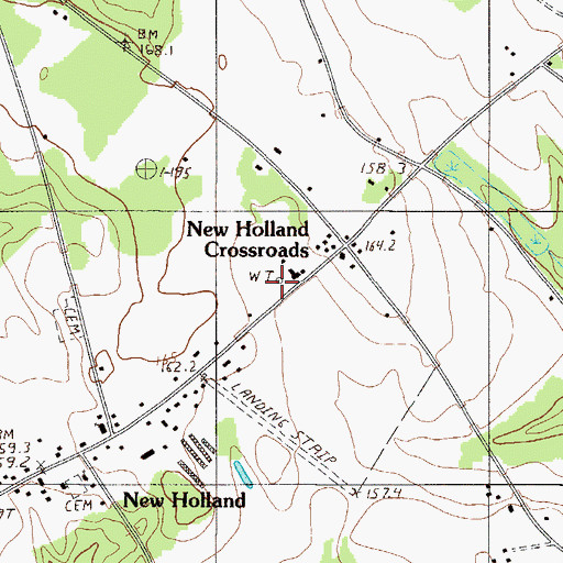Topographic Map of New Holland Volunteer Fire Department, SC
