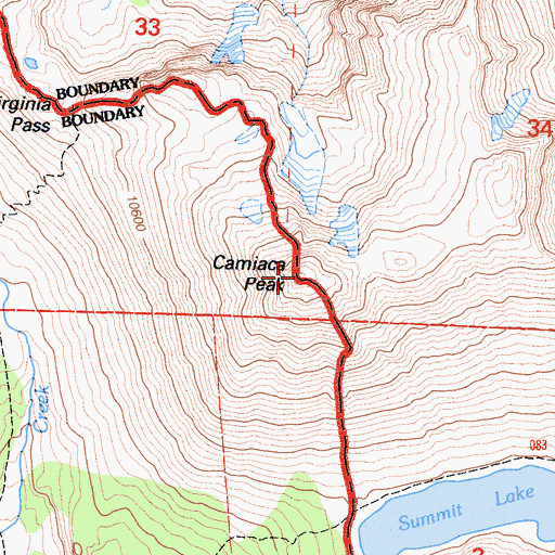Topographic Map of Camiaca Peak, CA