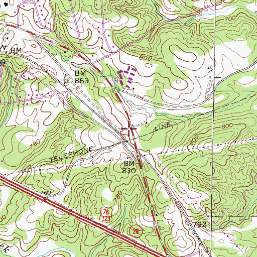 Topographic Map of Corinth-Shiloh Fire Department, SC