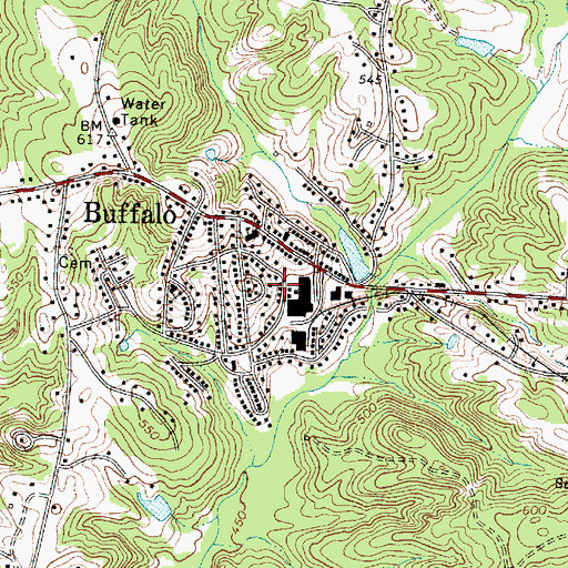 Topographic Map of Buffalo Mill Fire Department, SC