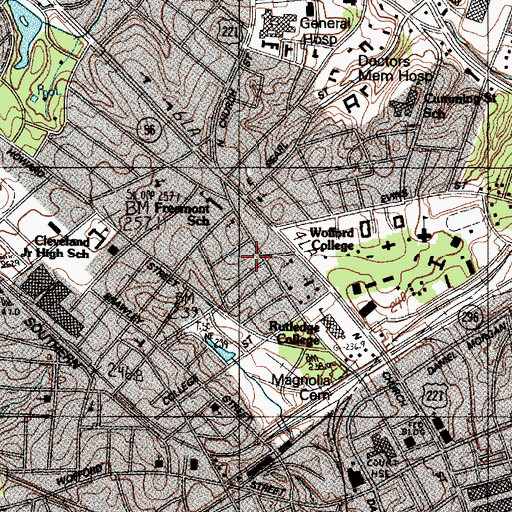 Topographic Map of Spartanburg City Fire Department Station 3, SC