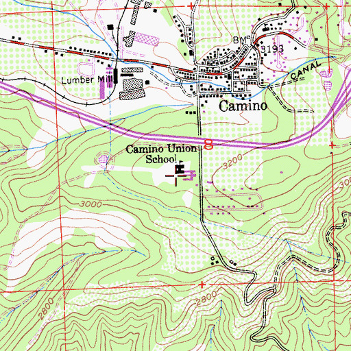 Topographic Map of Camino Elementary School, CA