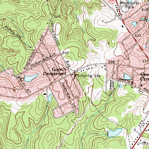 Topographic Map of Gooch's Crossroads Fire Department Station 8, SC
