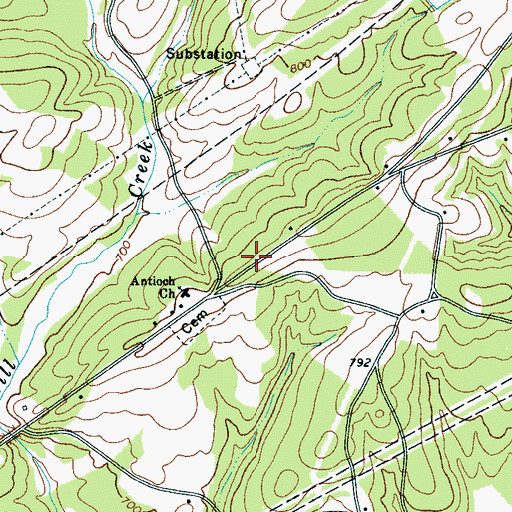 Topographic Map of Antioch Fire Department, SC