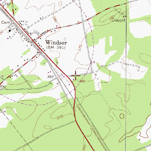 Topographic Map of Windsor Fire - Rescue Department, SC