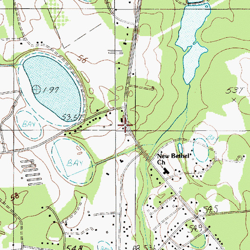 Topographic Map of Sumter Fire Department Bethel Station 13, SC