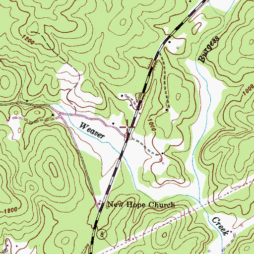 Topographic Map of Pumpkintown Fire Department, SC