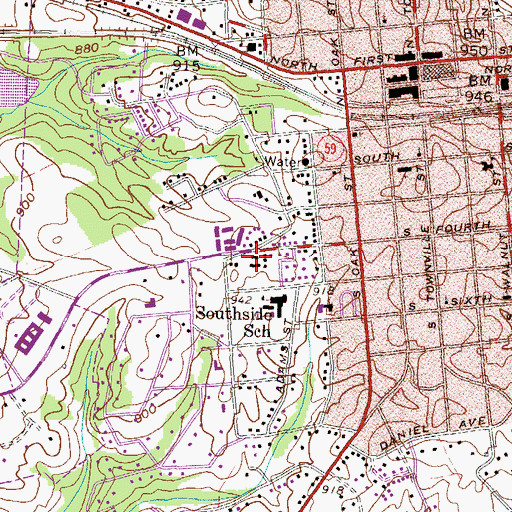 Topographic Map of Seneca Fire Department, SC