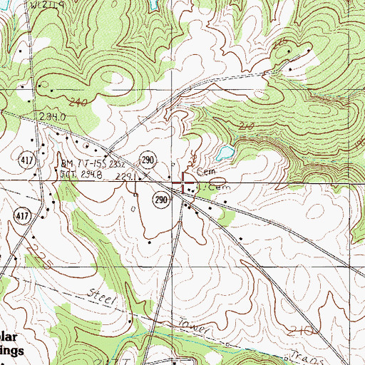 Topographic Map of Poplar Springs Fire Department Station 1, SC