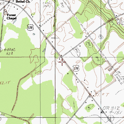 Topographic Map of West Middle Fire Department Station 2, SC