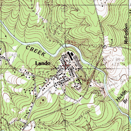 Topographic Map of Lando Fire Department, SC