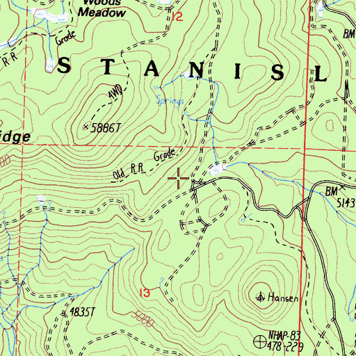 Topographic Map of Camp Fourty Four, CA