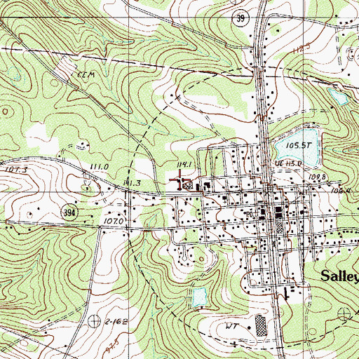 Topographic Map of Salley Volunteer Fire Department, SC