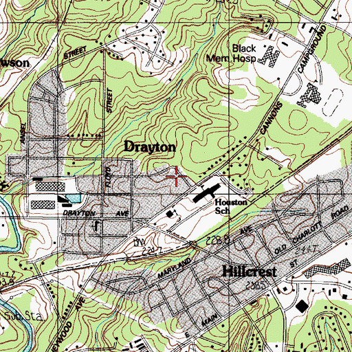 Topographic Map of Drayton Fire Department, SC