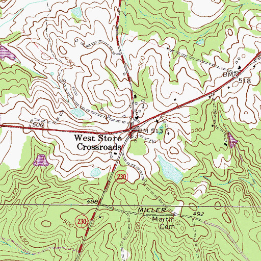 Topographic Map of Westside Volunteer Fire Department, SC