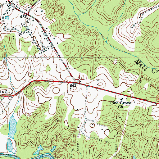 Topographic Map of Bethel Fire Department Station 1, SC