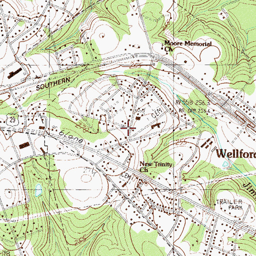 Topographic Map of Duncan Fire Department Station 2, SC