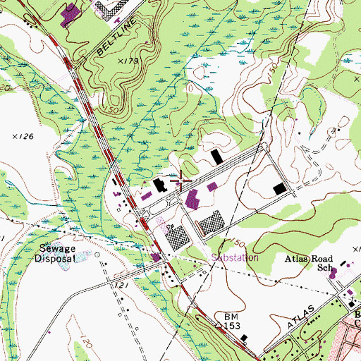 Topographic Map of Columbia - Richland Fire Department Industrial Park, SC