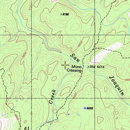 Topographic Map of Camp Sixty One Creek, CA