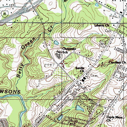 Topographic Map of Whitney Fire Department, SC