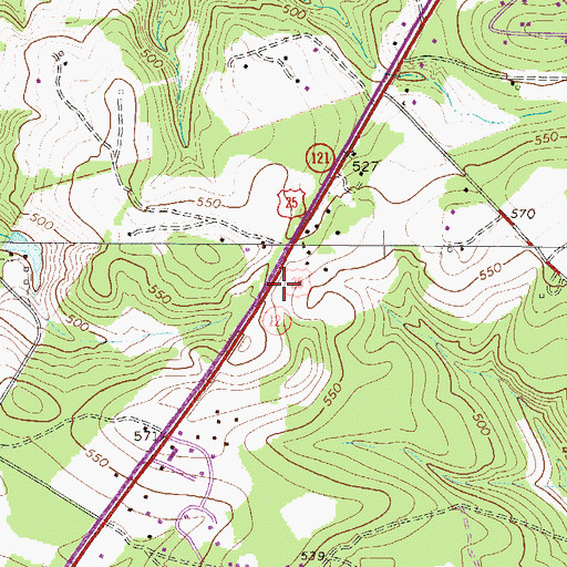 Topographic Map of County Line Fire Department, SC