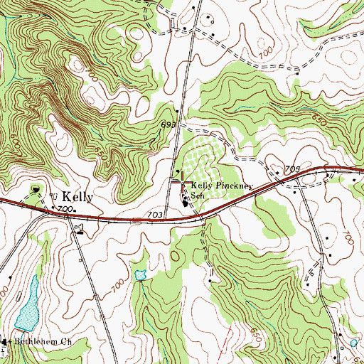 Topographic Map of Kelly - Kelton Fire Department, SC