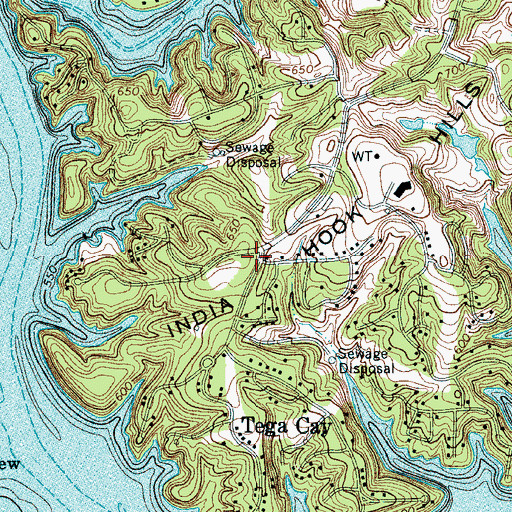 Topographic Map of Tega Cay Fire Department, SC