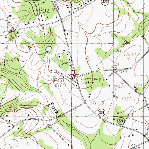 Topographic Map of Bethesda Fire Department Station 1, SC