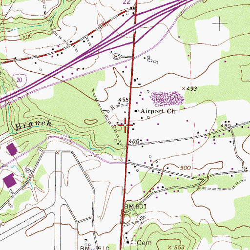 Topographic Map of Center Fire Department, SC