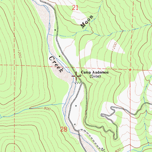 Topographic Map of Camp Anderson, CA