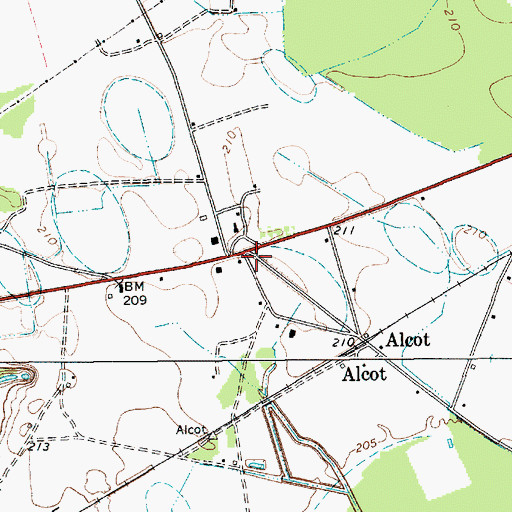 Topographic Map of Lee County Rural Fire District Una Alcott, SC