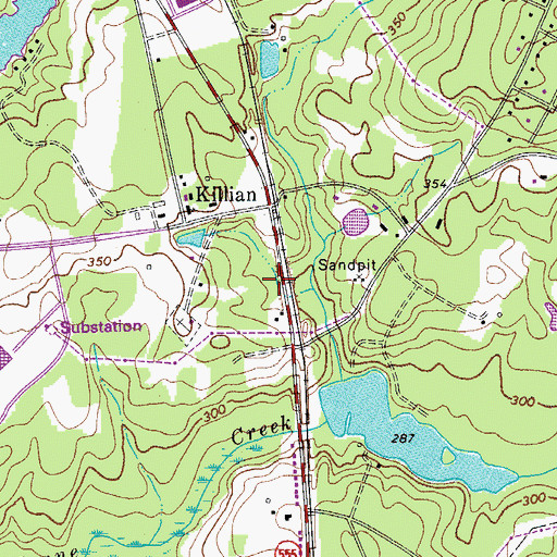 Topographic Map of Columbia Richland Fire Department Killian, SC