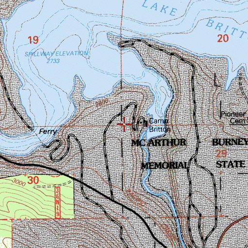 Topographic Map of Camp Britton, CA