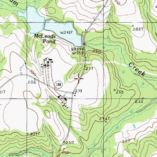 Topographic Map of Lee County Rural Fire Department Red Hill, SC