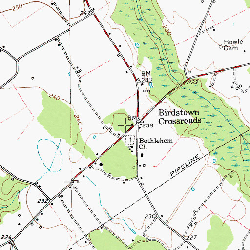 Topographic Map of Darlington County Fire Department Byrdtown, SC
