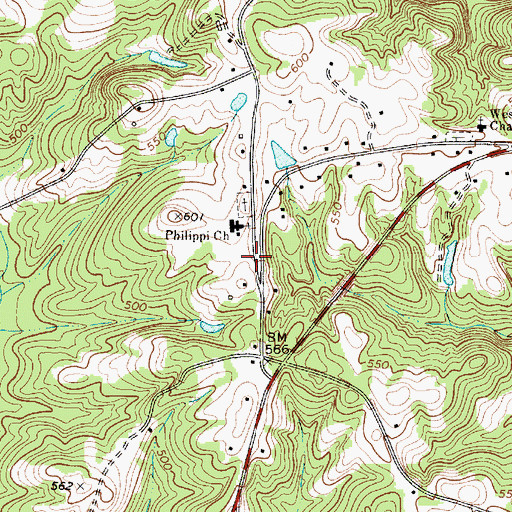 Topographic Map of Philippi Fire Department, SC