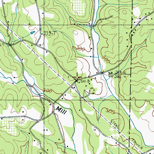 Topographic Map of Glassy Mountain Fire Department Station 3, SC