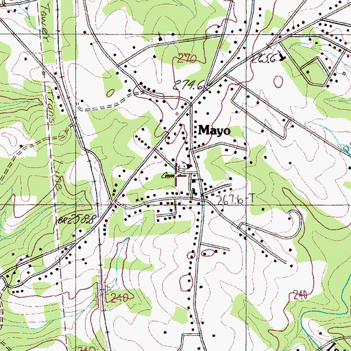 Topographic Map of Mayo Fire Department, SC