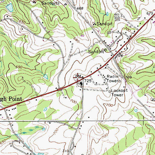 Topographic Map of High Point Fire Department Main, SC