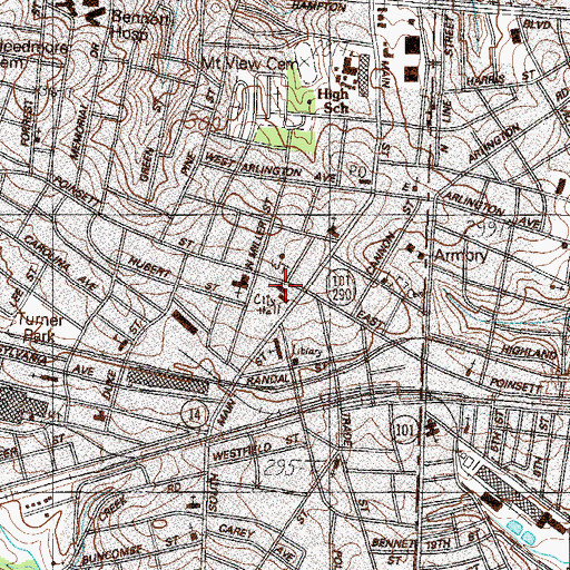 Topographic Map of Greer Fire Department Headquarters, SC