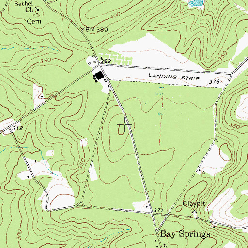 Topographic Map of Bay Springs Fire Department, SC