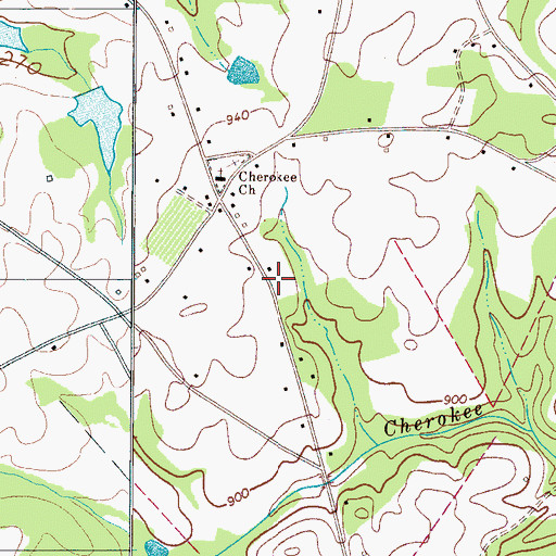 Topographic Map of Cherokee Creek Volunteer Fire Department, SC